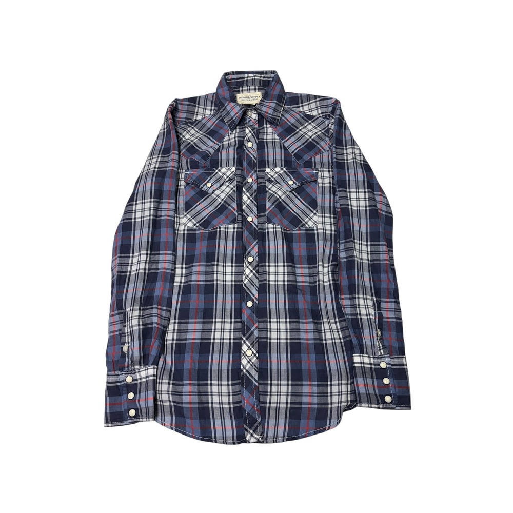 DENIM & SUPPLY Ralph Lauren Plaid Western Snap Front Long Sleeve Shirt Women XS